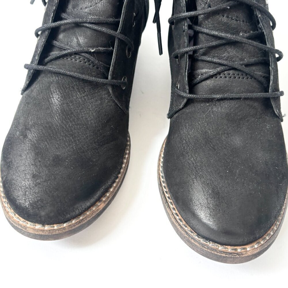 Black Diba Eli Genuine Black Suede Leather Combat Ankle Booties - sz 8 - Picture 13 of 15